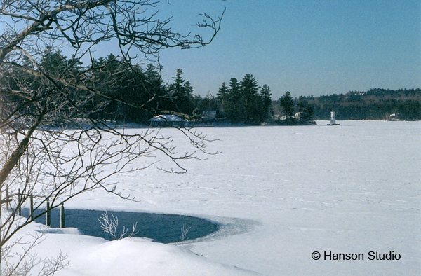 Sunapee, NH - Lighthouse - Horizontal - Winter